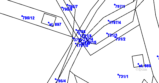 Parcela st. 797/6 v KÚ Svor, Katastrální mapa
