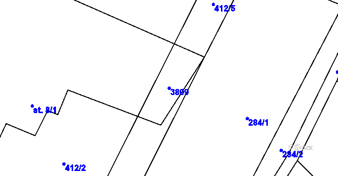Parcela st. 3809 v KÚ Svor, Katastrální mapa