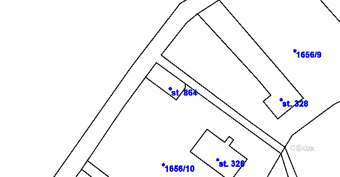 Parcela st. 864 v KÚ Svor, Katastrální mapa