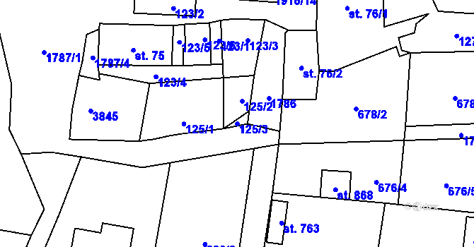 Parcela st. 125/3 v KÚ Svor, Katastrální mapa