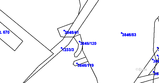 Parcela st. 3846/120 v KÚ Svor, Katastrální mapa