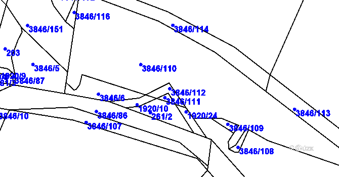 Parcela st. 3846/112 v KÚ Svor, Katastrální mapa