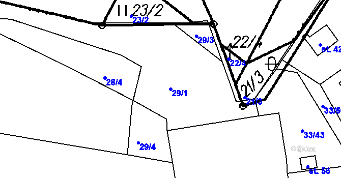 Parcela st. 29/1 v KÚ Nasavrky u Tábora, Katastrální mapa