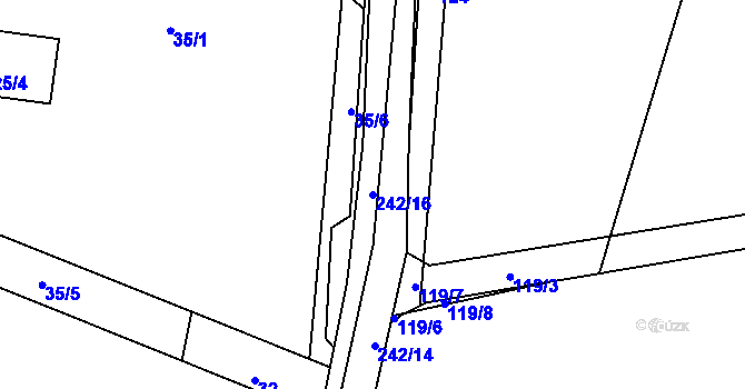 Parcela st. 242/16 v KÚ Česká Cikánka, Katastrální mapa