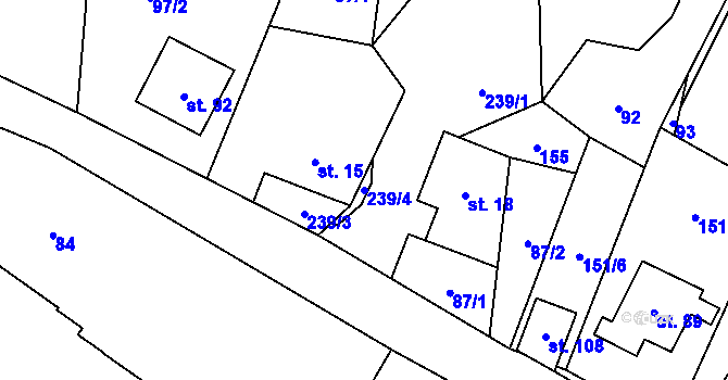 Parcela st. 239/4 v KÚ Česká Cikánka, Katastrální mapa