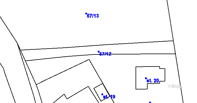 Parcela st. 57/12 v KÚ Moravská Cikánka, Katastrální mapa
