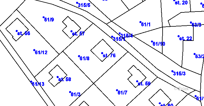Parcela st. 76 v KÚ Moravská Svratka, Katastrální mapa