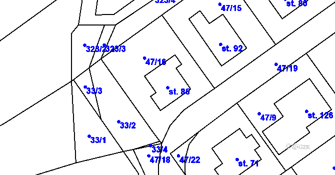Parcela st. 85 v KÚ Moravská Svratka, Katastrální mapa