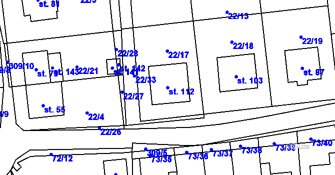 Parcela st. 112 v KÚ Moravská Svratka, Katastrální mapa