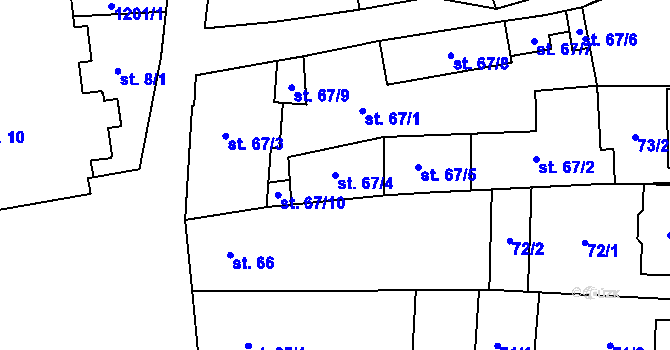 Parcela st. 67/4 v KÚ Svratka, Katastrální mapa