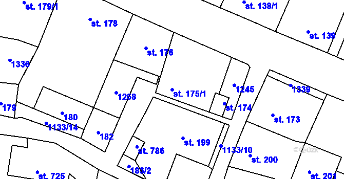 Parcela st. 175/1 v KÚ Svratka, Katastrální mapa