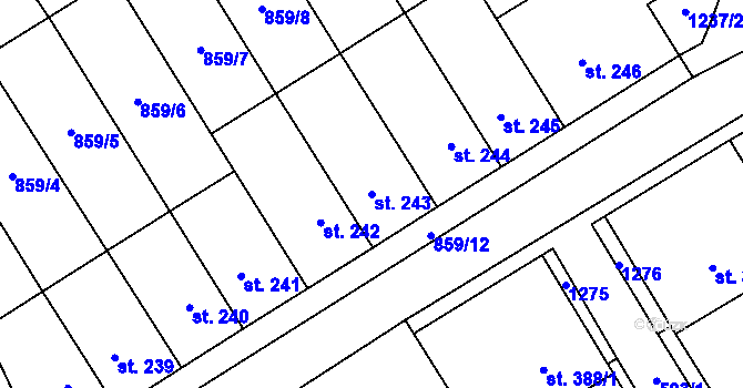 Parcela st. 243 v KÚ Svratka, Katastrální mapa