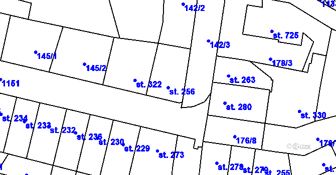 Parcela st. 256 v KÚ Svratka, Katastrální mapa