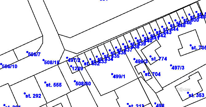 Parcela st. 435 v KÚ Svratka, Katastrální mapa