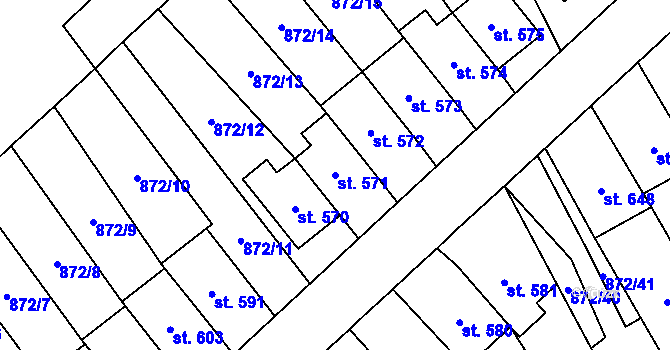 Parcela st. 571 v KÚ Svratka, Katastrální mapa