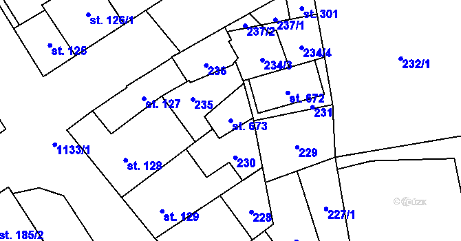 Parcela st. 673 v KÚ Svratka, Katastrální mapa