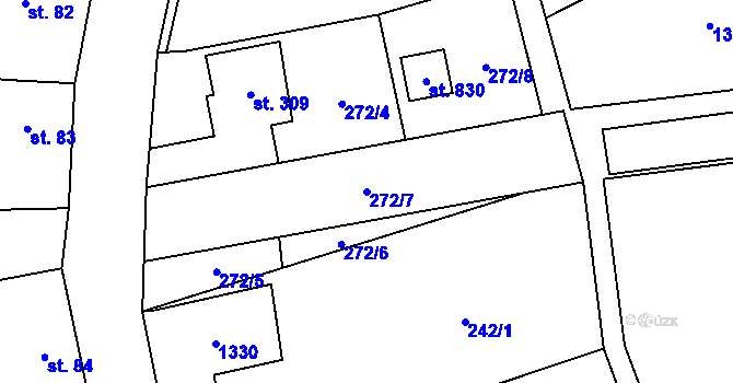 Parcela st. 272/7 v KÚ Svratka, Katastrální mapa