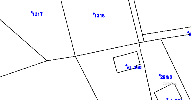 Parcela st. 283 v KÚ Svratka, Katastrální mapa