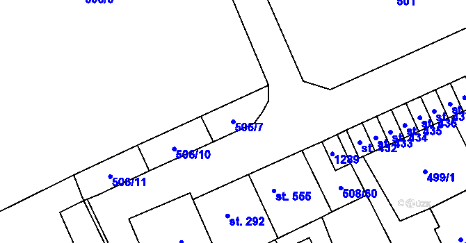 Parcela st. 506/7 v KÚ Svratka, Katastrální mapa