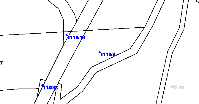 Parcela st. 1110/9 v KÚ Svratka, Katastrální mapa