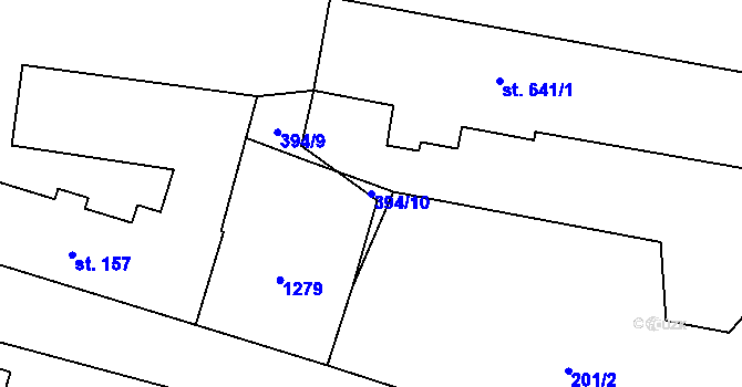 Parcela st. 394/10 v KÚ Svratka, Katastrální mapa