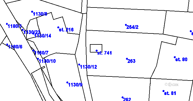 Parcela st. 741 v KÚ Svratka, Katastrální mapa