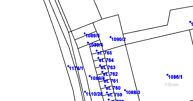 Parcela st. 765 v KÚ Svratka, Katastrální mapa