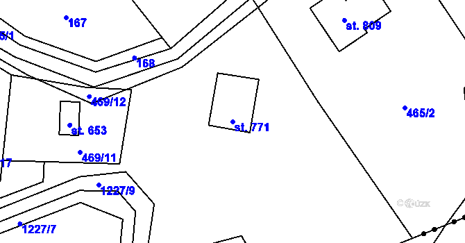 Parcela st. 771 v KÚ Svratka, Katastrální mapa