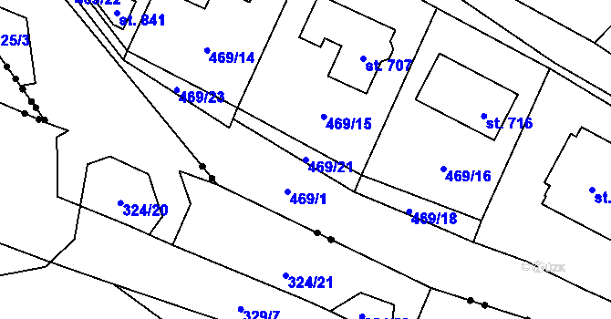 Parcela st. 469/21 v KÚ Svratka, Katastrální mapa