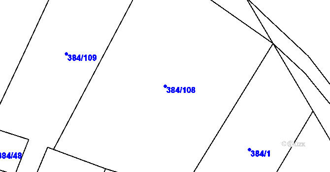 Parcela st. 384/108 v KÚ Svratka, Katastrální mapa