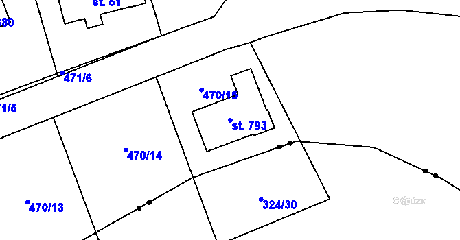 Parcela st. 793 v KÚ Svratka, Katastrální mapa