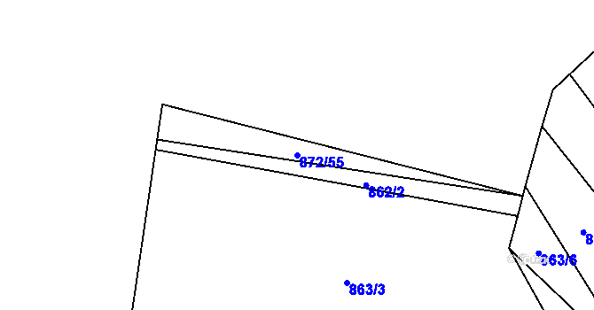 Parcela st. 872/55 v KÚ Svratka, Katastrální mapa