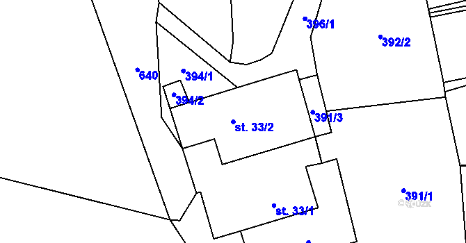 Parcela st. 33/2 v KÚ Svratouch, Katastrální mapa