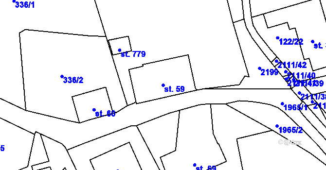 Parcela st. 59 v KÚ Svratouch, Katastrální mapa