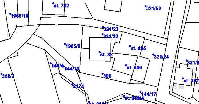 Parcela st. 82 v KÚ Svratouch, Katastrální mapa