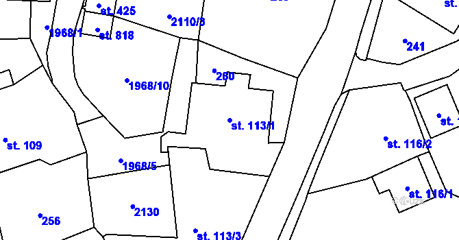 Parcela st. 113/1 v KÚ Svratouch, Katastrální mapa