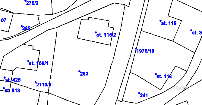 Parcela st. 115/1 v KÚ Svratouch, Katastrální mapa