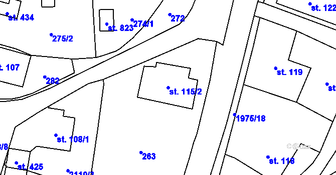 Parcela st. 115/2 v KÚ Svratouch, Katastrální mapa
