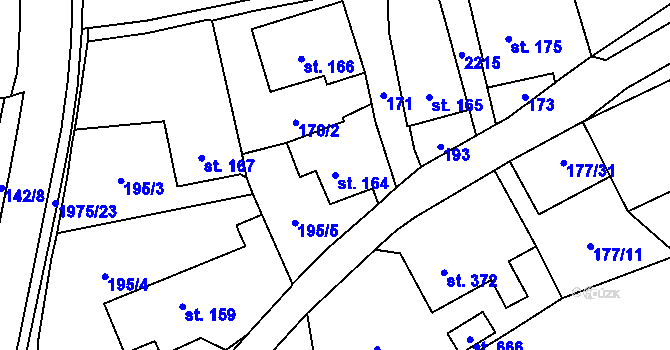 Parcela st. 164 v KÚ Svratouch, Katastrální mapa