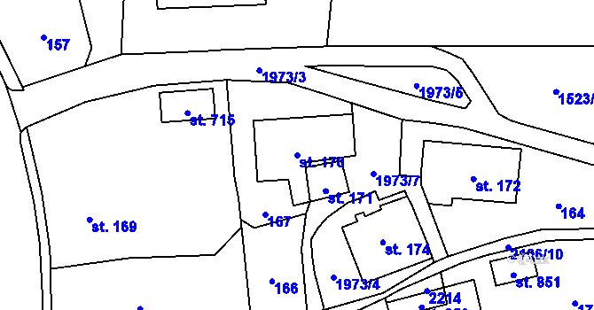 Parcela st. 170 v KÚ Svratouch, Katastrální mapa