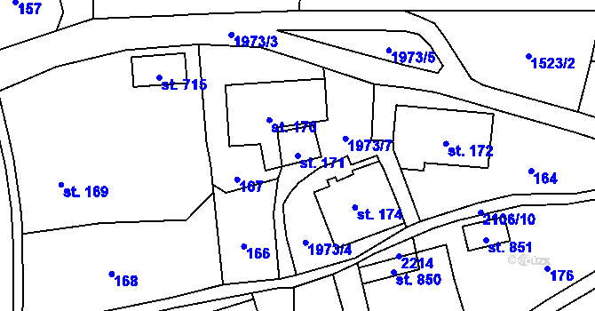 Parcela st. 171 v KÚ Svratouch, Katastrální mapa