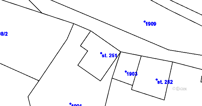 Parcela st. 251 v KÚ Svratouch, Katastrální mapa