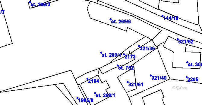 Parcela st. 269/1 v KÚ Svratouch, Katastrální mapa