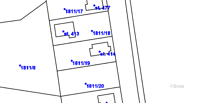 Parcela st. 414 v KÚ Svratouch, Katastrální mapa