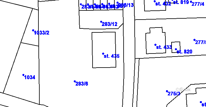 Parcela st. 435 v KÚ Svratouch, Katastrální mapa