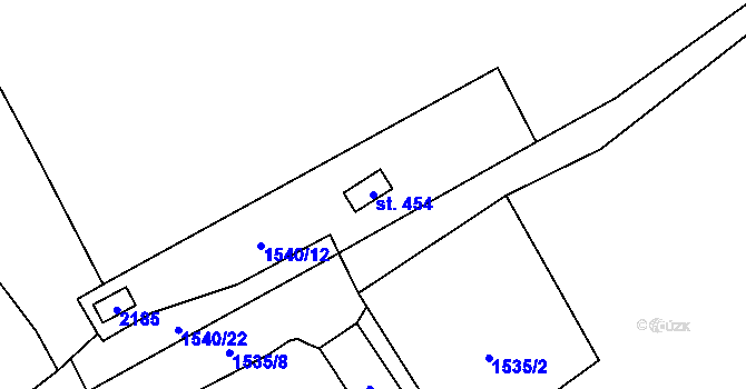 Parcela st. 454 v KÚ Svratouch, Katastrální mapa