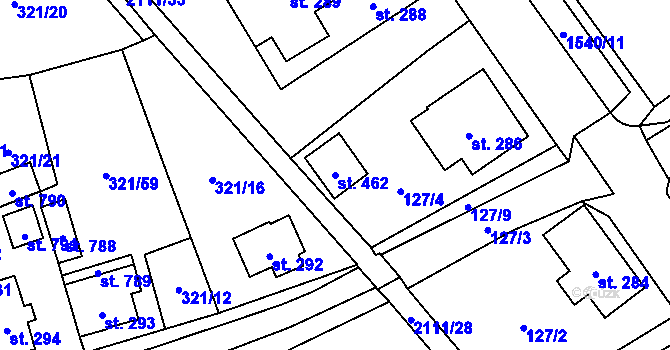 Parcela st. 462 v KÚ Svratouch, Katastrální mapa