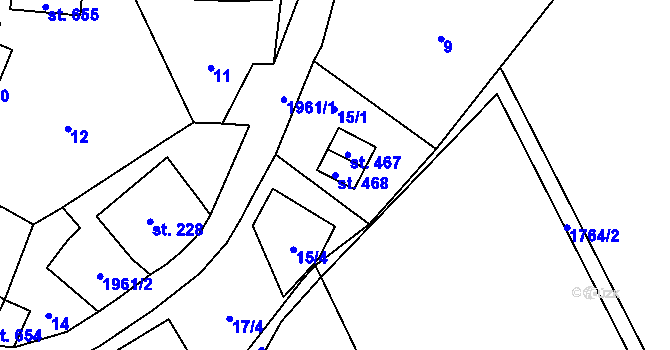Parcela st. 468 v KÚ Svratouch, Katastrální mapa