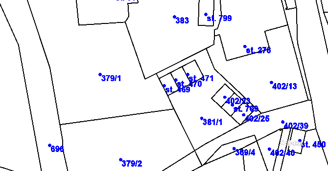 Parcela st. 469 v KÚ Svratouch, Katastrální mapa