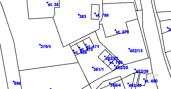 Parcela st. 471 v KÚ Svratouch, Katastrální mapa
